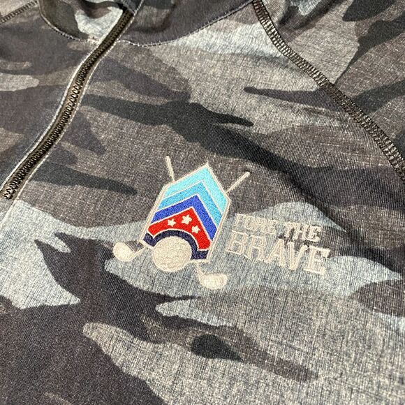 Puma Volition America Mens Large Camo 1/4 Zip Pullover Golf Fore the Brave - Picture 4 of 13